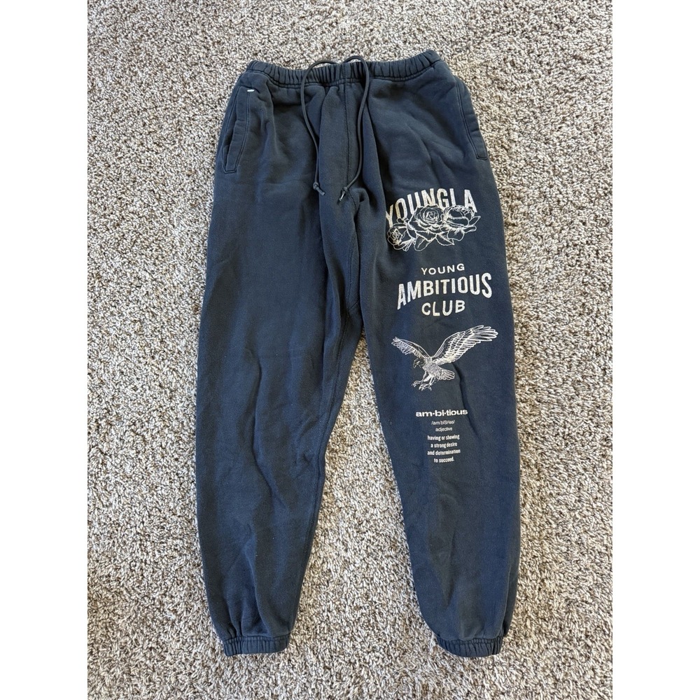 Young LA Joggers Men's L Black Immortal Ambitious Athletic Gym Sweatpants